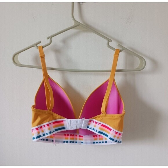 Victoria's Secret Pink Wear T Shirt‎ Bra Wireless Lightly Lined Yellow 32DD - Picture 2 of 6